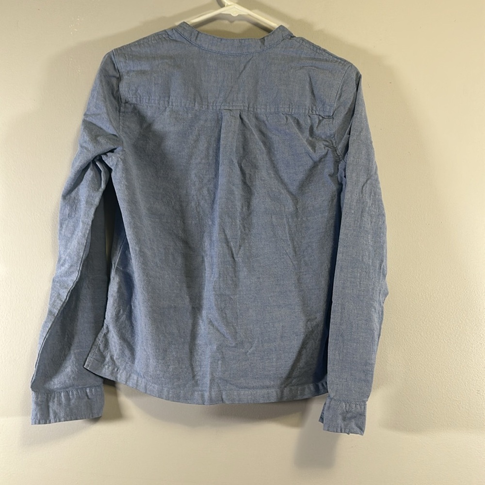 Abercrombie & Fitch blue chambray half button down long sleeve top size small - Picture 3 of 3